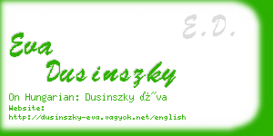 eva dusinszky business card